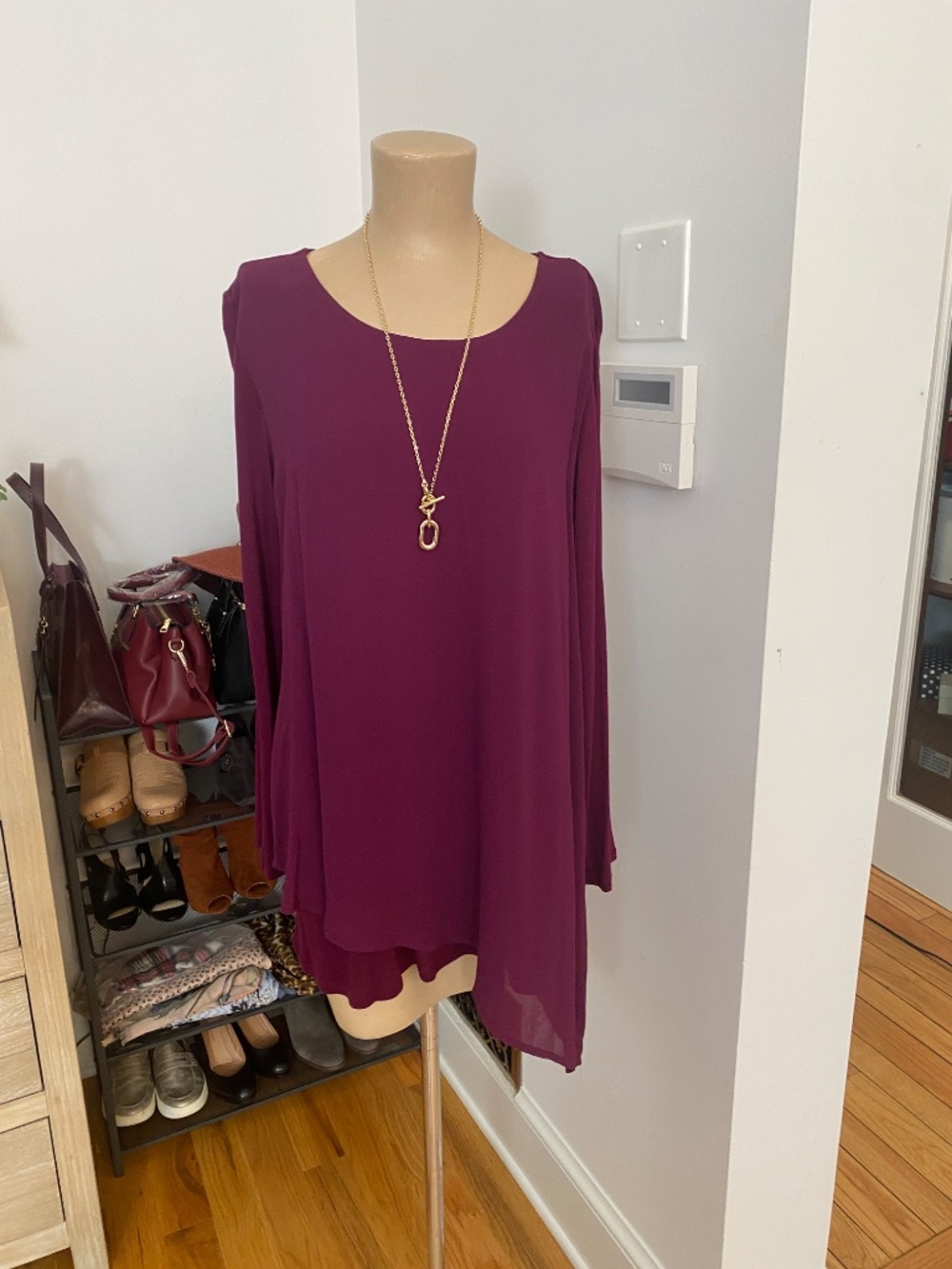 019 - Chico's Burgundy Blouse Size 2 (L) ROSE & JUNE LIVE SALE – ITEMS 1–50